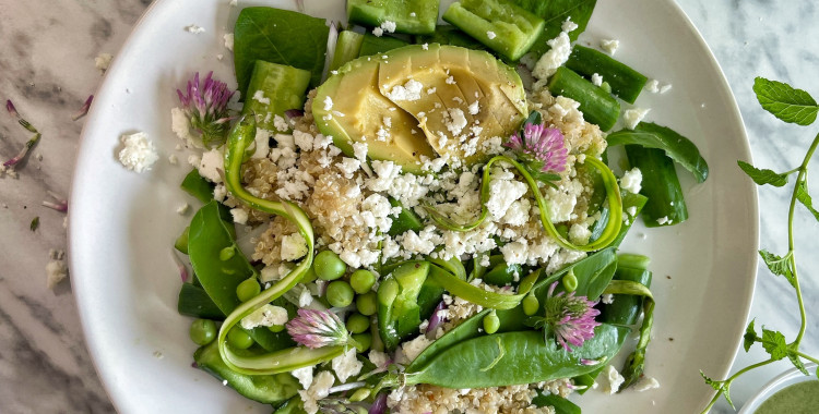 Recept | Jarní chřestový salát s lučními bylinami a moringa majonézou