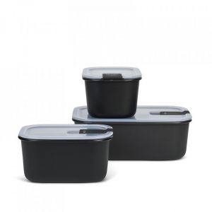 Mepal Set Úložných boxů na potraviny EasyClip Nordic Black 2x450 + 1000 ml